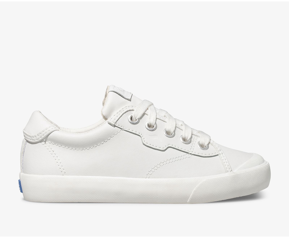 Tenis Keds Niña Blancos - Crew Kick 75 Cuero - 9734-SAYIW